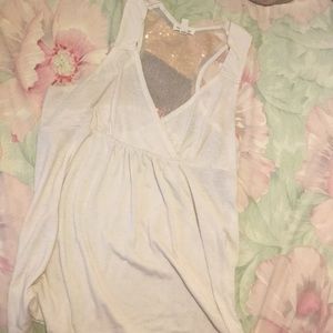 Silence & noise beige flowy tank top